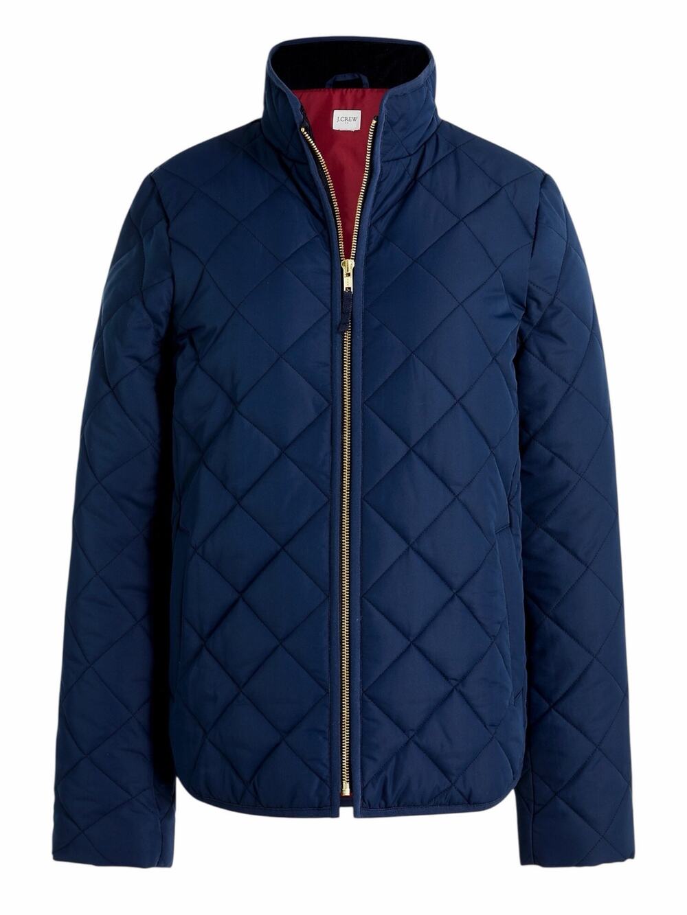 J. Crew Diamond Quilted Zip 0Puffer Jacket Navy Blue Size XXS